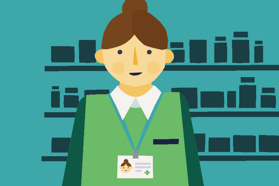 Illustration of a pharmacist